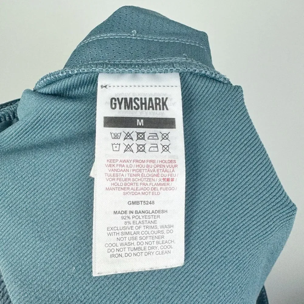 GYMSHARK | Teal Layered Drawstring Waist Track Pants with Stripe Men’s Size M